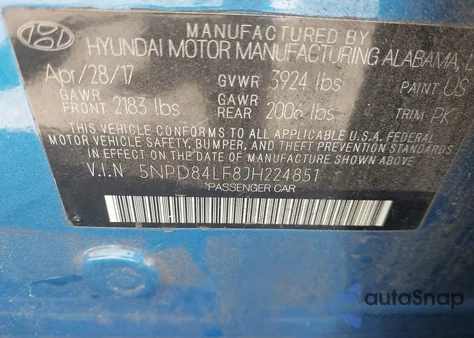 2018 Hyundai Elantra Value Edition из США, поврежденный, VIN 5NPD84LF8JH224851